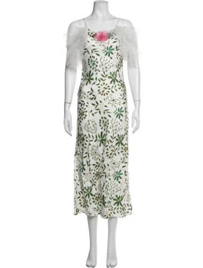 Pre-owned Rodarte Silk Long Dress In Green