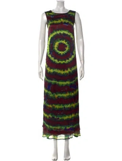Pre-owned Rodarte Silk Long Dress In Green