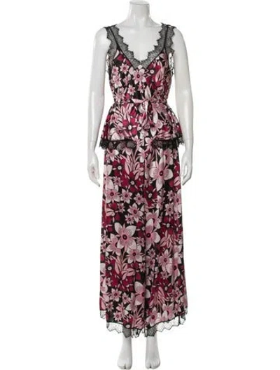 Pre-owned Rodarte Silk Long Dress In Multi