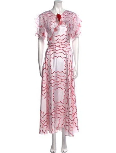 Pre-owned Rodarte Silk Long Dress In Multi