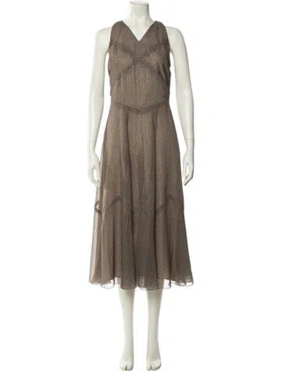 Pre-owned Rodarte Silk Long Dress In Neutral