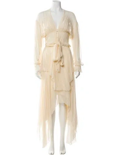 Pre-owned Rodarte Silk Long Dress In Neutral