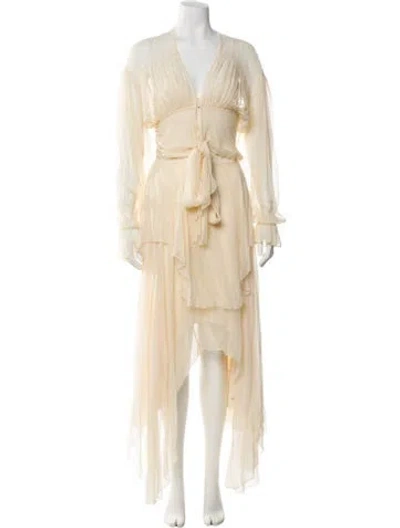 Pre-owned Rodarte Silk Long Dress In Neutral