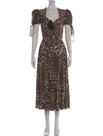 Pre-owned Rodarte Silk Long Dress In Neutral