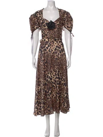 Pre-owned Rodarte Silk Long Dress In Neutral