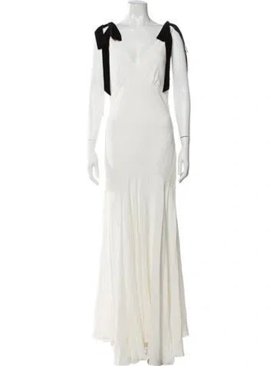 Pre-owned Rodarte Silk Long Dress In Neutral