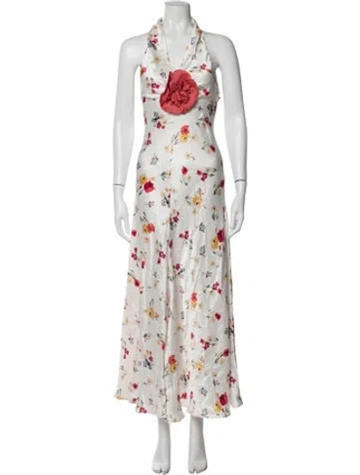 Pre-owned Rodarte Silk Long Dress In Neutrals
