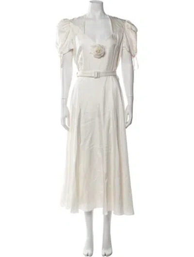 Pre-owned Rodarte Silk Long Dress In Neutrals