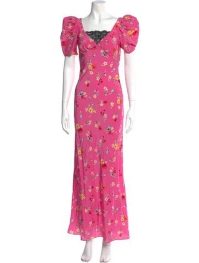 Pre-owned Rodarte Silk Long Dress In Pink