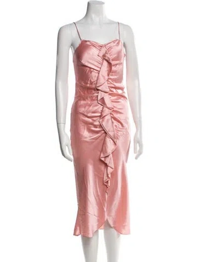 Pre-owned Rodarte Silk Long Dress In Pink