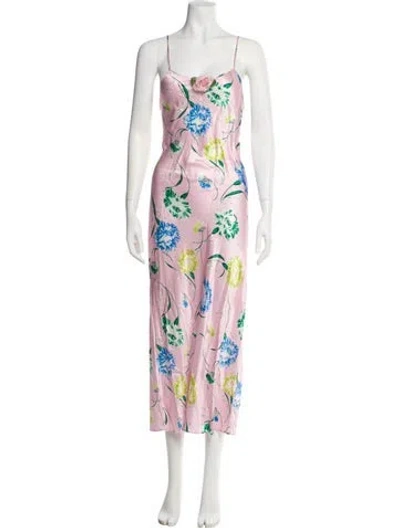 Pre-owned Rodarte Silk Long Dress In Pink