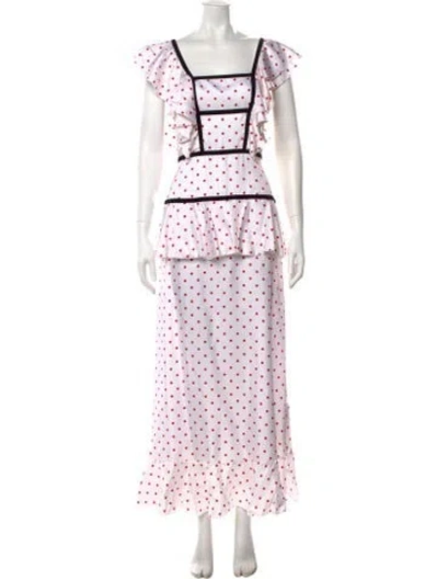 Pre-owned Rodarte Silk Long Dress In Pink