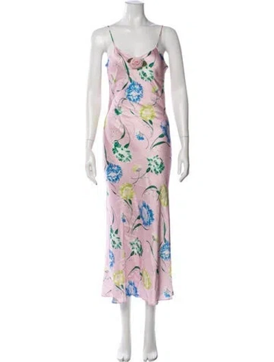 Pre-owned Rodarte Silk Long Dress In Pink