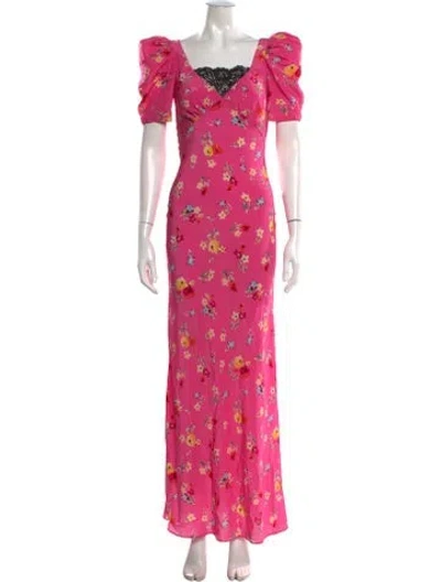 Pre-owned Rodarte Silk Long Dress In Pink