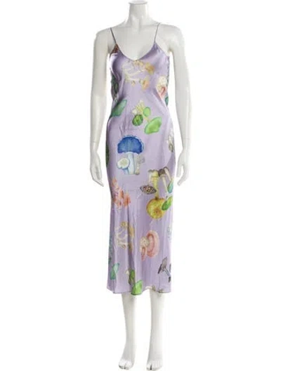 Pre-owned Rodarte Silk Long Dress In Purple