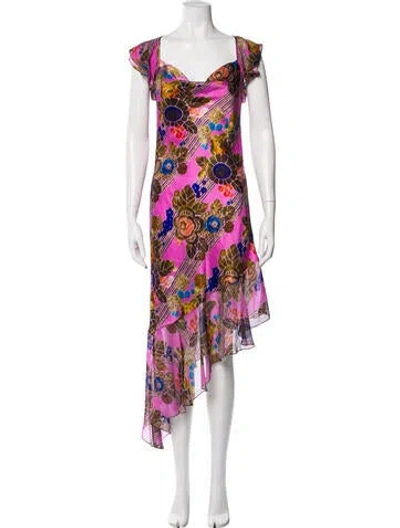 Pre-owned Rodarte Silk Long Dress In Purple