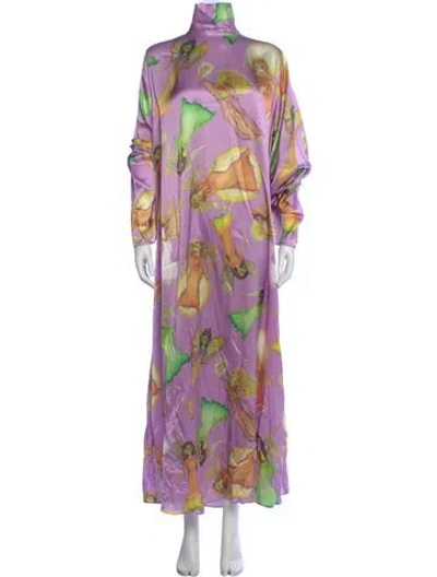 Pre-owned Rodarte Silk Long Dress In Purple
