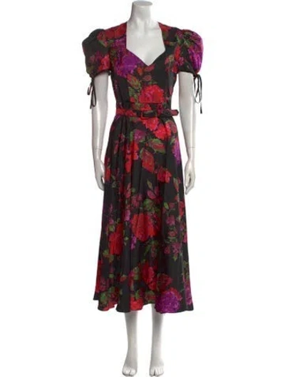 Pre-owned Rodarte Silk Long Dress In Red