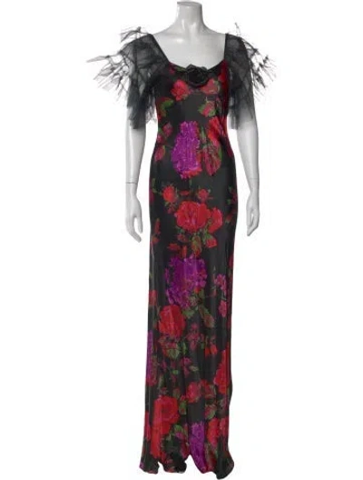 Pre-owned Rodarte Silk Long Dress In Red
