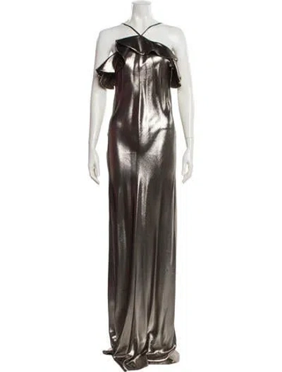 Pre-owned Rodarte Silk Long Dress In Silver