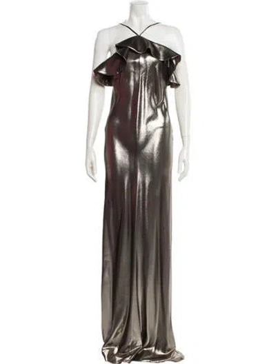 Pre-owned Rodarte Silk Long Dress In Silver