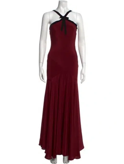 Pre-owned Rodarte Silk Long Dress W/ Tags In Burgundy