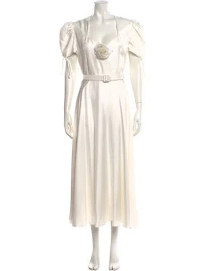 Pre-owned Rodarte Silk Long Dress W/ Tags In White