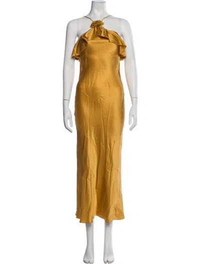 Pre-owned Rodarte Silk Long Dress W/ Tags In Yellow