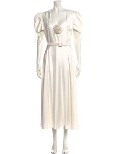 Pre-owned Rodarte Silk Long Dress In White