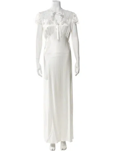 Pre-owned Rodarte Silk Long Dress In White