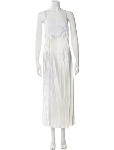 Pre-owned Rodarte Silk Long Dress In White