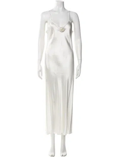 Pre-owned Rodarte Silk Long Dress In White