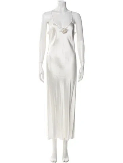 Pre-owned Rodarte Silk Long Dress In White