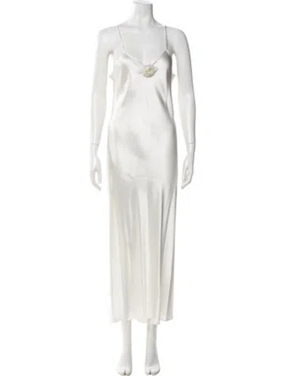 Pre-owned Rodarte Silk Long Dress In White