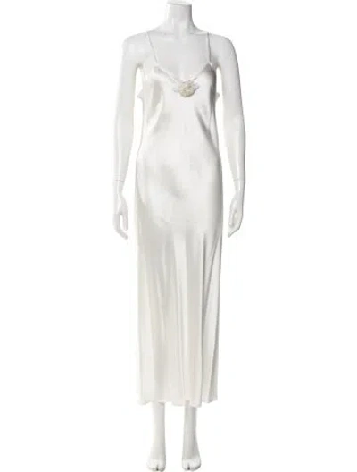 Pre-owned Rodarte Silk Long Dress In White