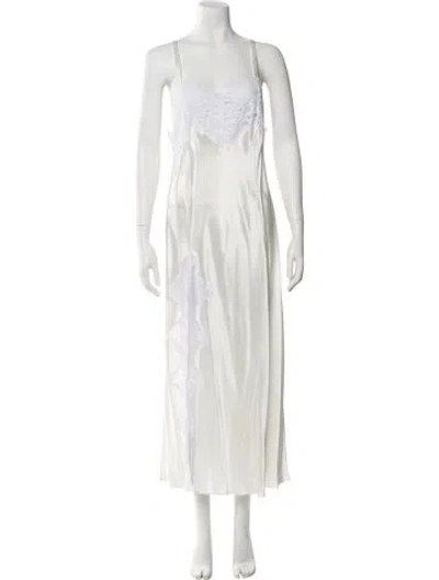 Pre-owned Rodarte Silk Long Dress In White