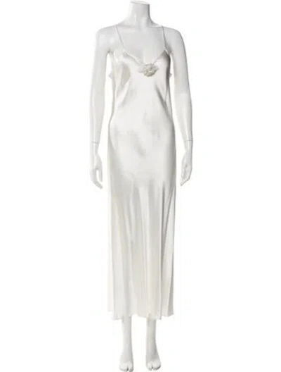 Pre-owned Rodarte Silk Long Dress In White