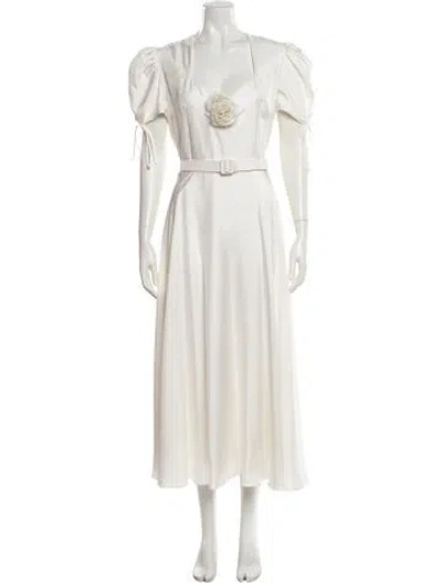 Pre-owned Rodarte Silk Long Dress In White