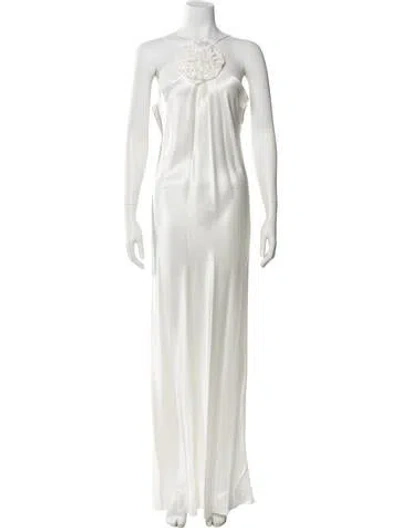 Pre-owned Rodarte Silk Long Dress In White