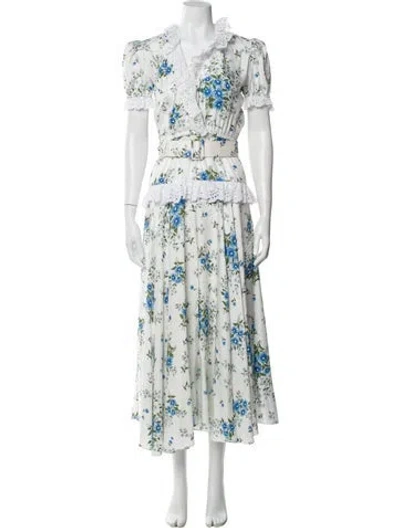 Pre-owned Rodarte Silk Long Dress In White