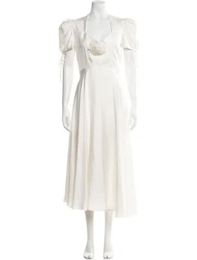 Pre-owned Rodarte Silk Long Dress In White