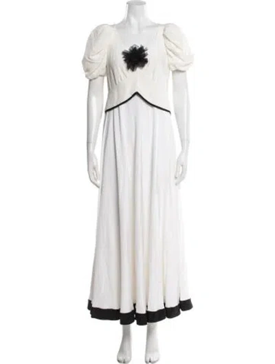 Pre-owned Rodarte Silk Long Dress In White