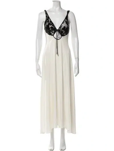 Pre-owned Rodarte Silk Long Dress In White