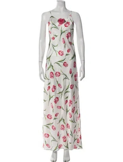 Pre-owned Rodarte Silk Long Dress In White