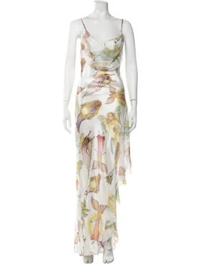 Pre-owned Rodarte Silk Long Dress In White
