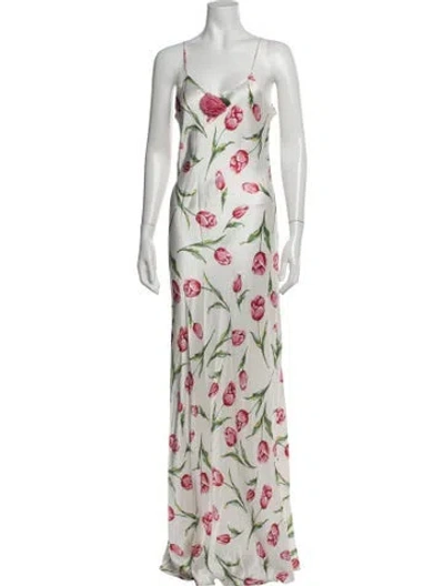 Pre-owned Rodarte Silk Long Dress In White