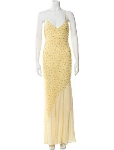 Pre-owned Rodarte Silk Long Dress In Yellow