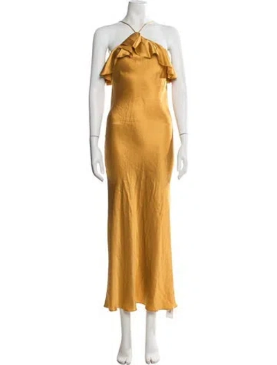 Pre-owned Rodarte Silk Long Dress In Yellow