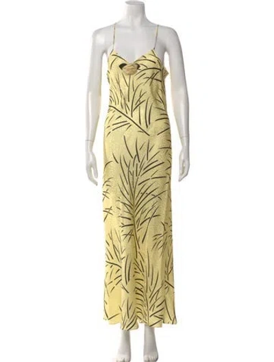 Pre-owned Rodarte Silk Long Dress In Yellow