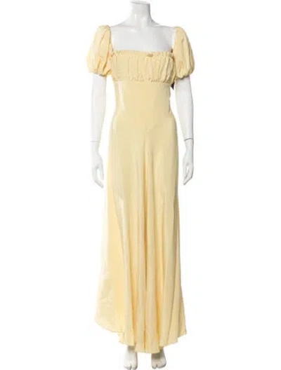 Pre-owned Rodarte Silk Long Dress In Yellow